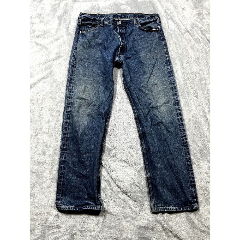 Levis 501xx Jeans Mens 38x30* Blue Regular Straight Button Fly Dark Wash Denim